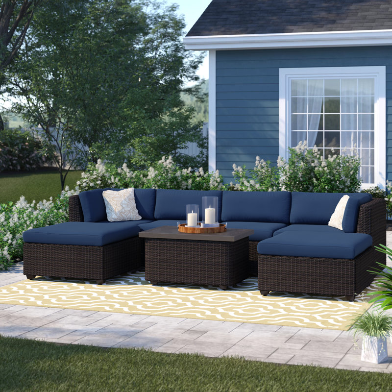 Sol 72 Outdoor™ Fernando 7 Piece Sectional Seating Group with Cushions